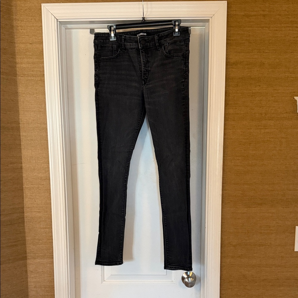 Express Women's Dark Black Skinny Jeans
